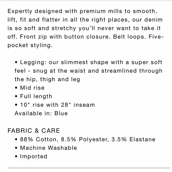 ✨HP NWT LOFT Denim Legging Jeans Vivid Dark Indigo - Picture 8 of 8